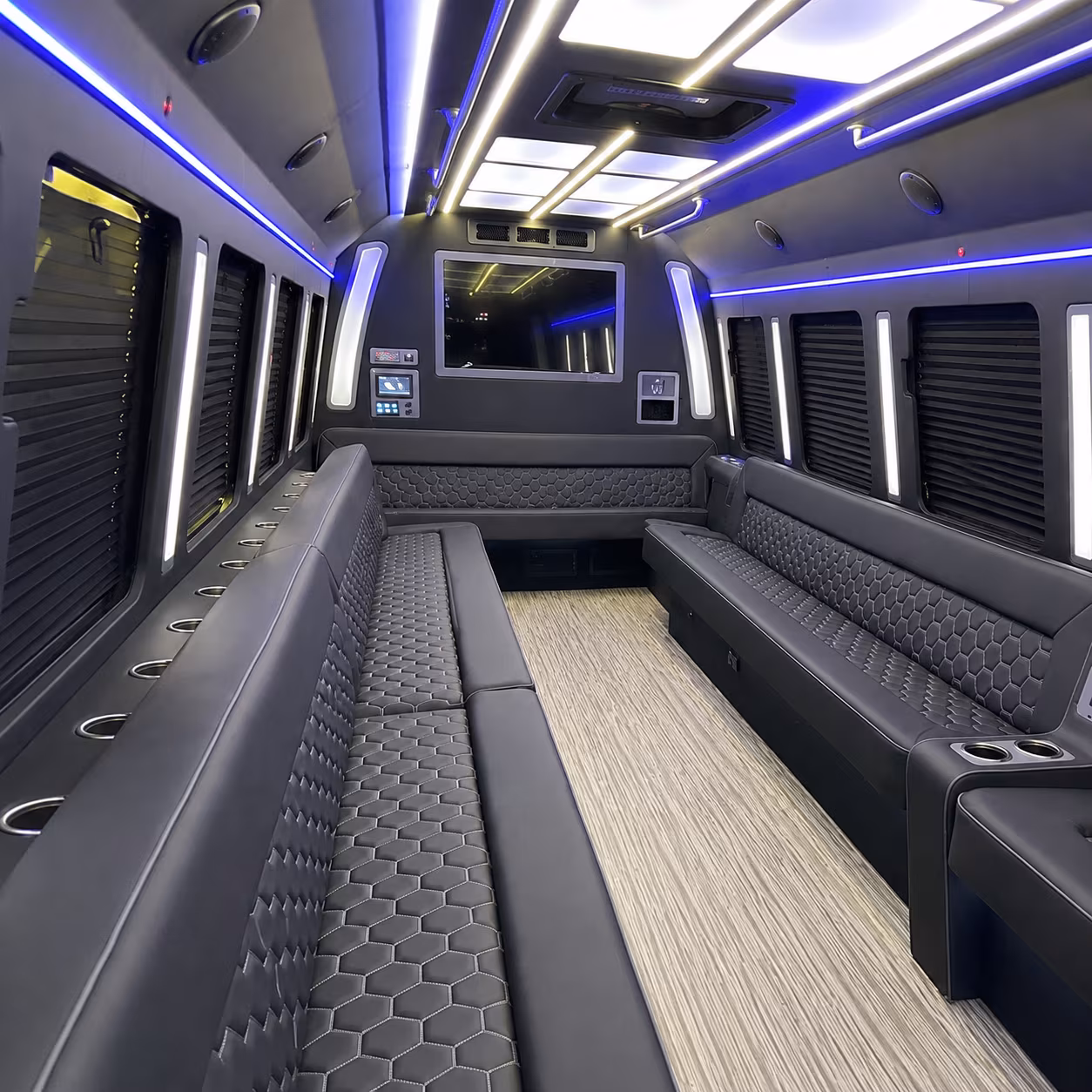 redlands 40 passenger party bus inside