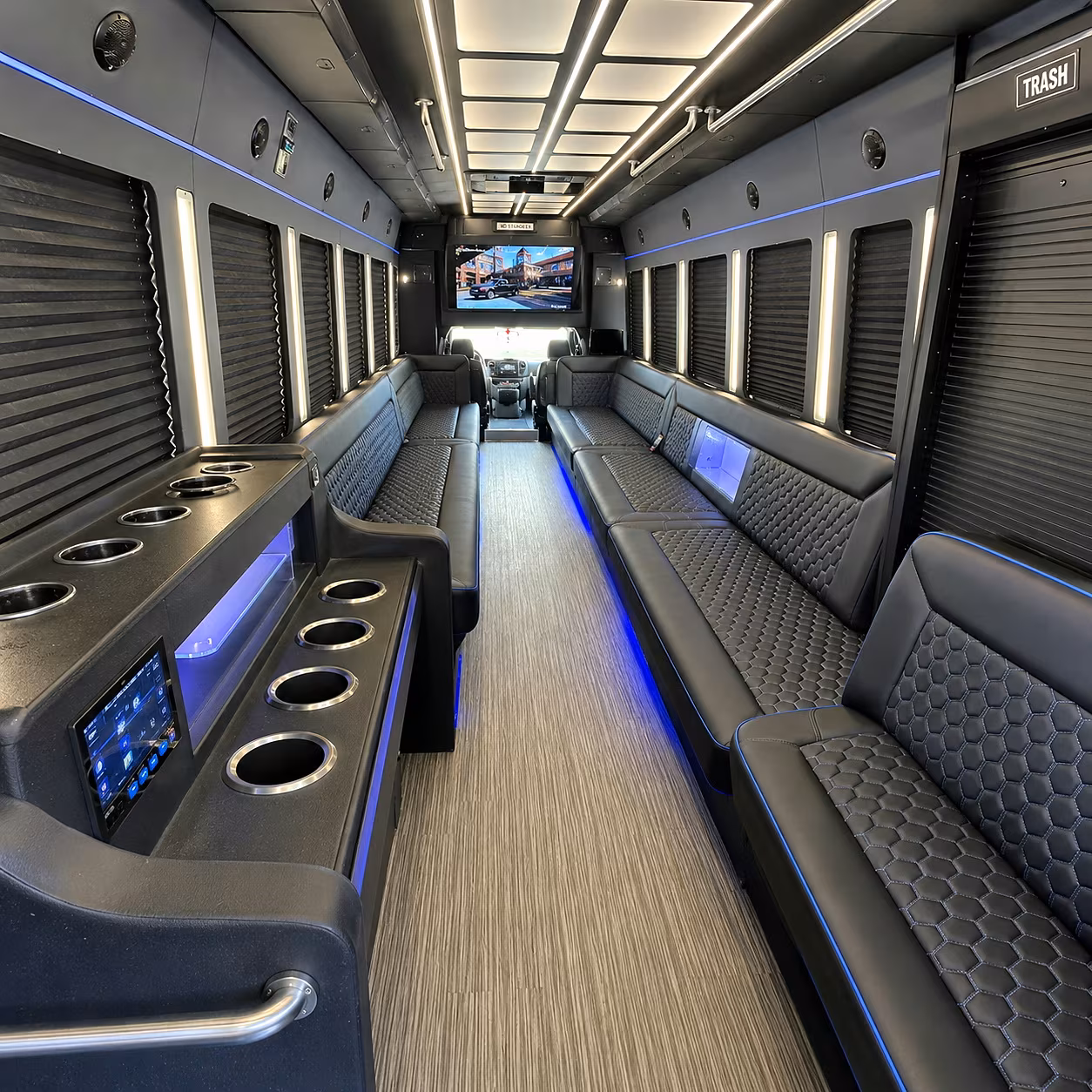 redlands party bus rental interior